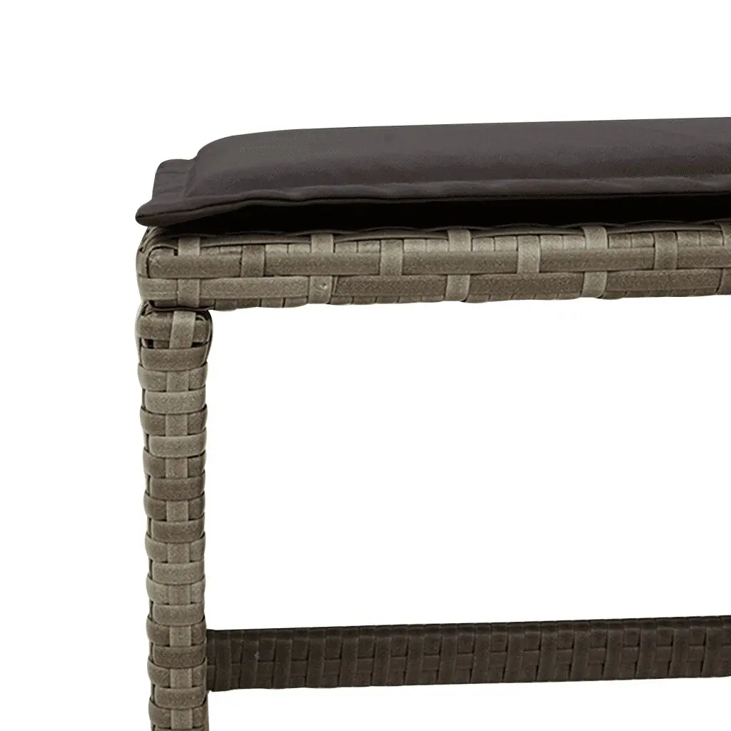 Garden Dining Set 9 Piece Grey Poly Rattan Outdoor Furniture with Cushions