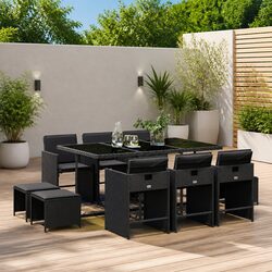 Concise 11-Piece Outdoor Garden Dining Set