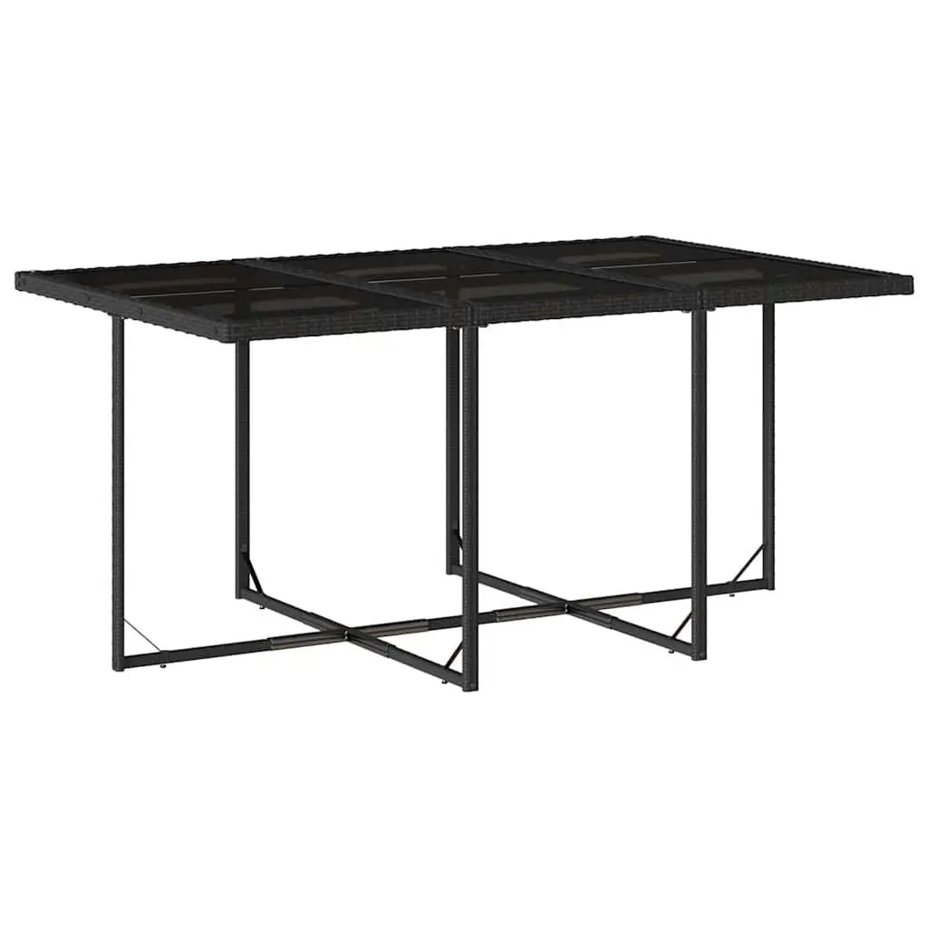 Garden Dining Set Black 11 Piece Outdoor Furniture Table Chairs Cushions