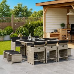 Sleek and Simple Garden Dining Set - 11 Pieces
