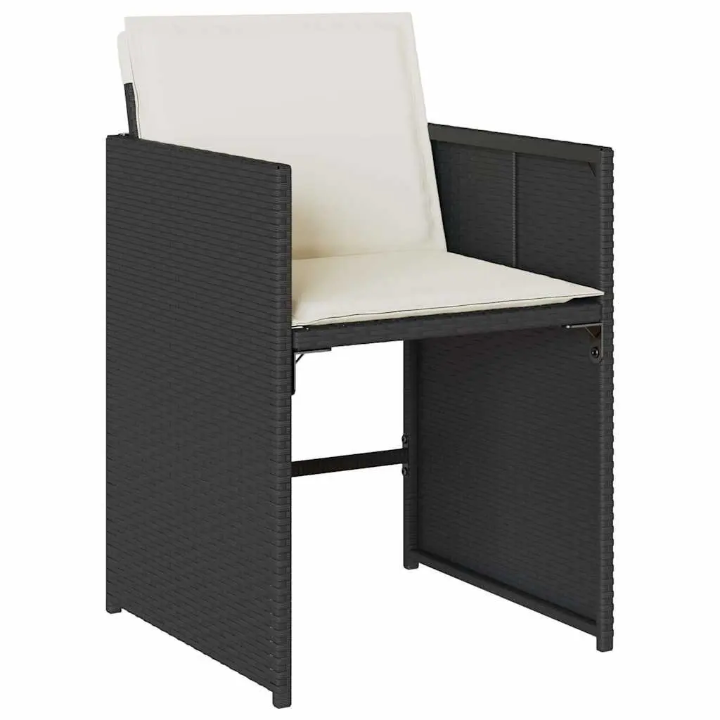 Garden Dining Set Black 11 Piece Outdoor Furniture PE Rattan Chairs Table