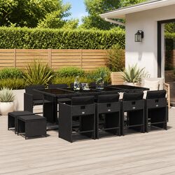Concise 13 Piece Outdoor Dining Set with Cushions