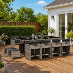 Compact and Stylish 13 Piece Outdoor Dining Set