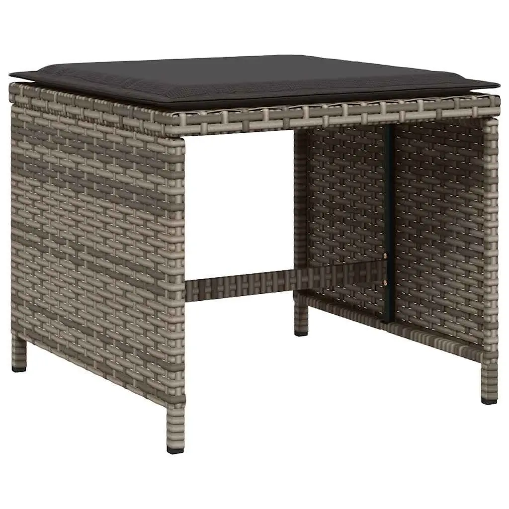 Garden Dining Set Grey 13 Piece Outdoor Furniture Poly Rattan Chairs Table