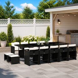 Compact 15-Piece Outdoor Dining Set with Cushions