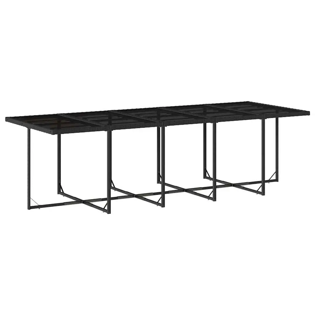 Outdoor Dining Set Black 15 Piece Garden Furniture Foldable Chairs Table