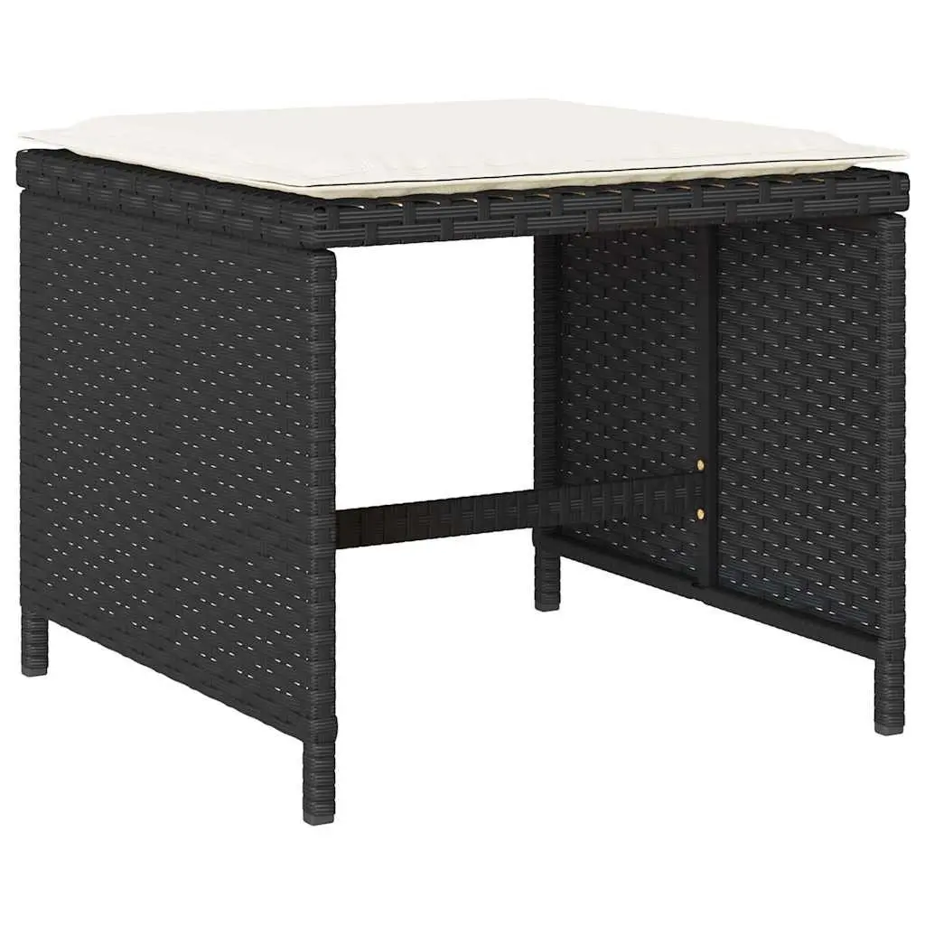 Outdoor Dining Set Black 15 Piece Garden Furniture Foldable Chairs Table