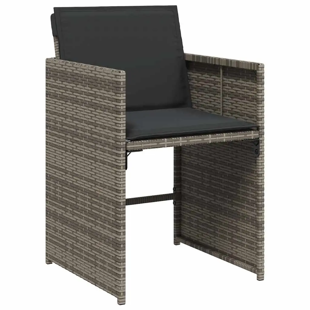 Garden Dining Set 15 Piece Outdoor Furniture Grey Poly Rattan Chairs Table