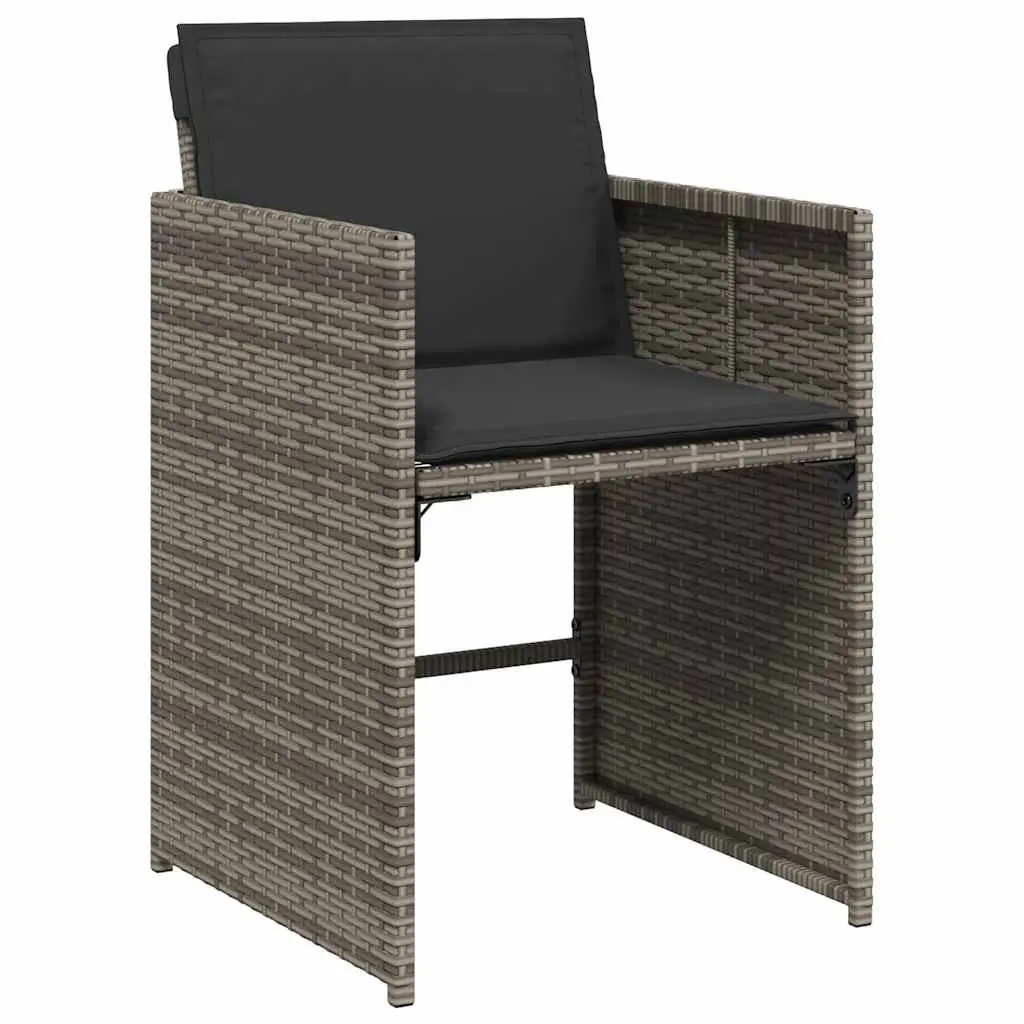 Garden Dining Set 9 Piece Outdoor Furniture Grey Poly Rattan Chairs Table Patio