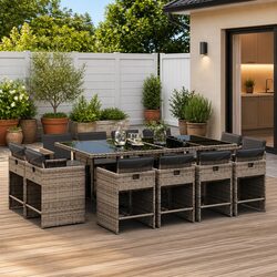 Compact and Stylish 13-Piece Garden Dining Set