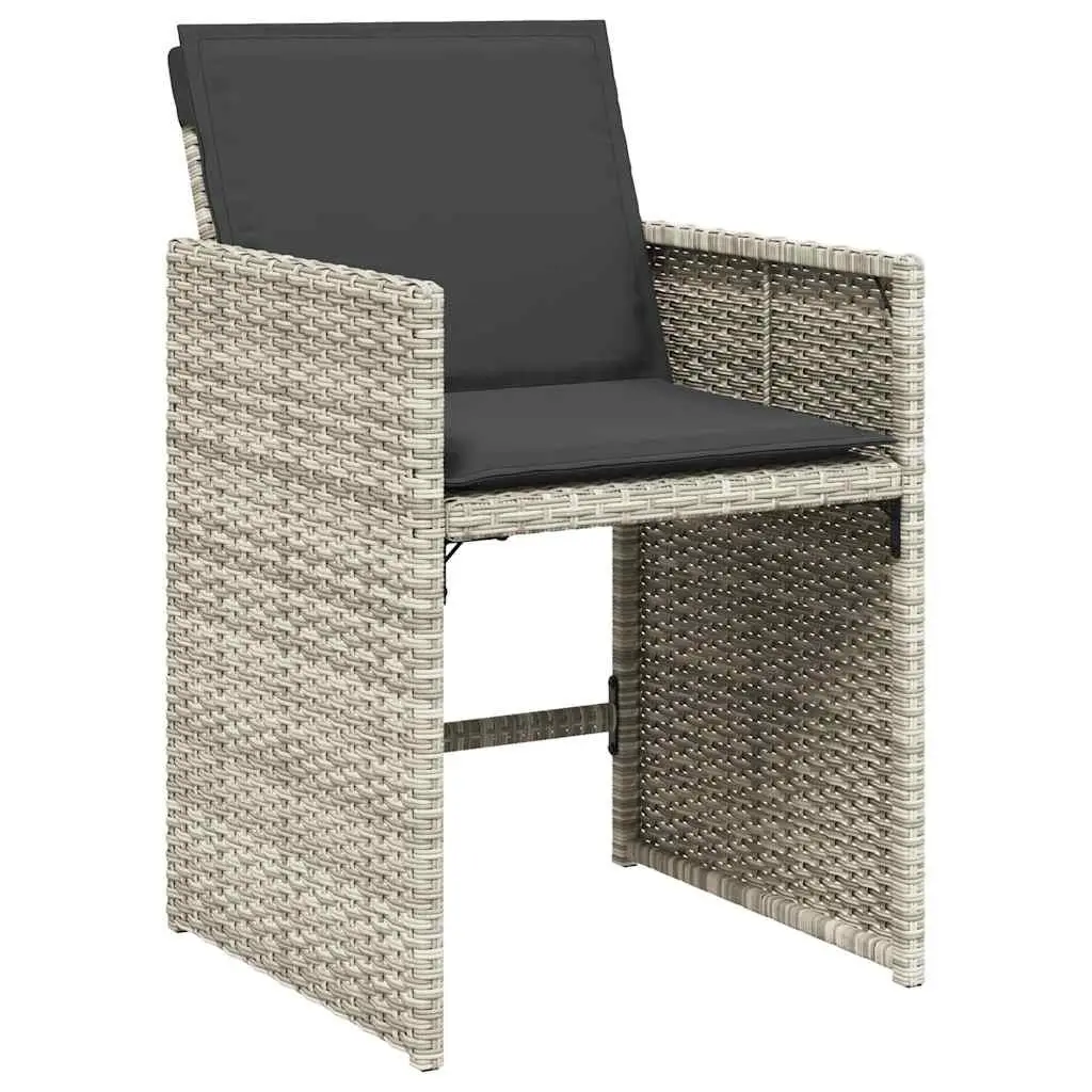 Garden Dining Set 13 Piece Outdoor Furniture Grey Poly Rattan with Cushions