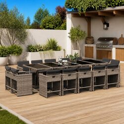 Compact and Stylish 15 Piece Outdoor Dining Set