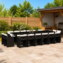 Compact 17-Piece Garden Dining Set for Outdoor Spaces