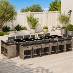 Compact 17 Piece Outdoor Dining Set with Comfort