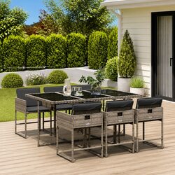 7 Piece Grey Garden Dining Set for Relaxing Outdoors