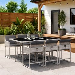 Concise 7 Piece Outdoor Garden Dining Set with Comfort