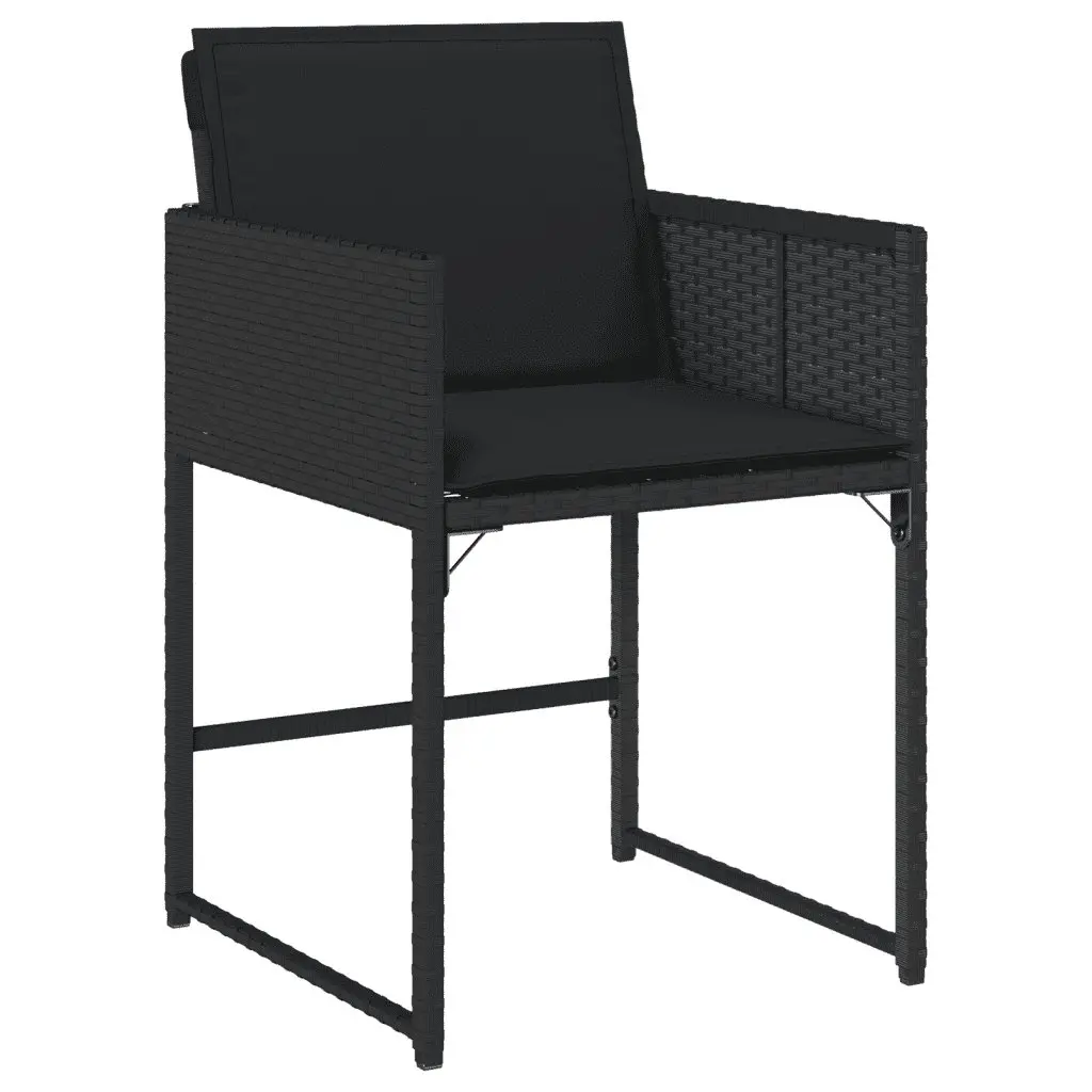 Garden Dining Set 9 Piece Outdoor Furniture Black Poly Rattan Patio Table Chairs