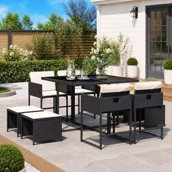 Compact and Stylish 9 Piece Outdoor Dining Set