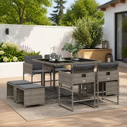 9-Piece Garden Dining Set for Outdoor Use