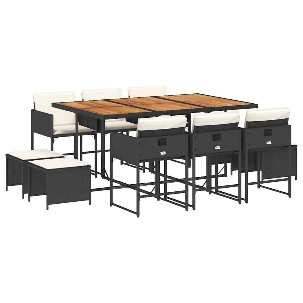 Garden Dining Set 11 Piece Outdoor Furniture PE Rattan Chair Table Patio