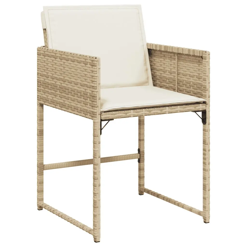 Garden Dining Set Beige 11 Piece Outdoor Furniture with Cushions Acacia Wood Table