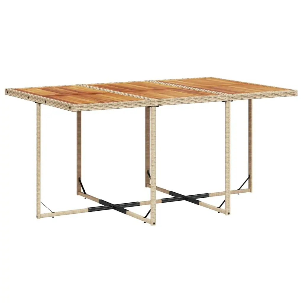 Garden Dining Set Beige 11 Piece Outdoor Furniture with Cushions Acacia Wood Table