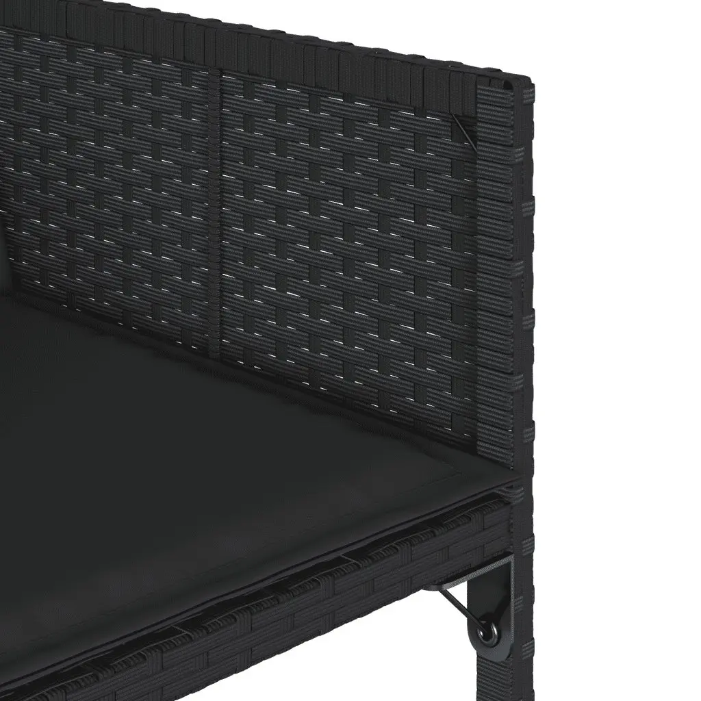 13 Piece Black Poly Rattan Dining Set