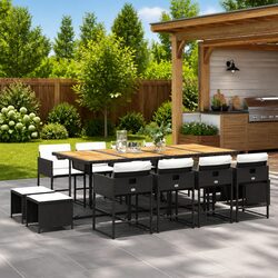 Concise 13 Piece Garden Dining Set for Outdoor Use