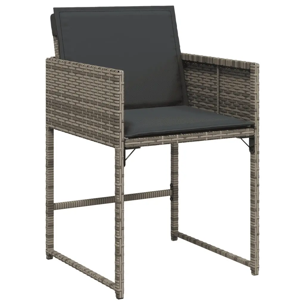 9PieceGreyGardenDiningSetwithRemovableCushionsDurablePolyRattanFurnitureforOutdoorUse