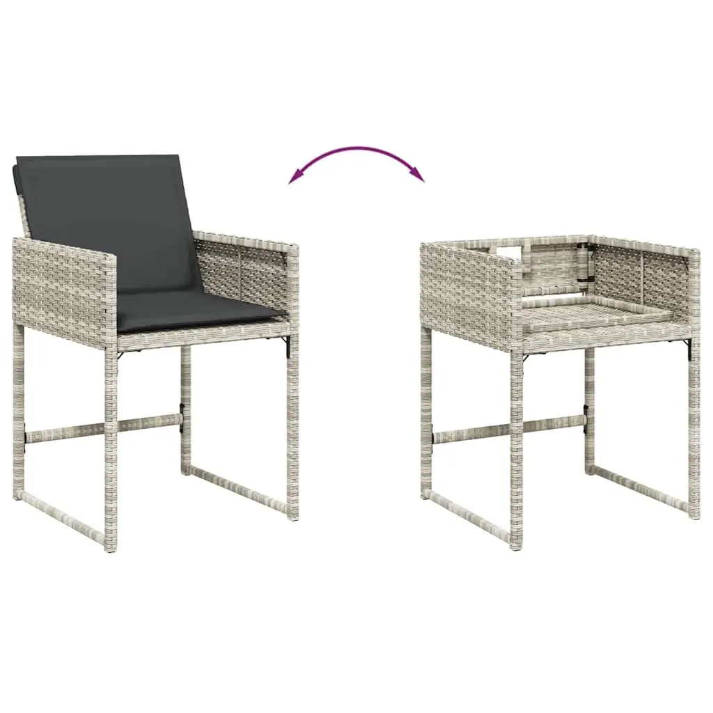 Garden Dining Set Grey 11 Piece Outdoor Furniture PE Rattan Chairs Table