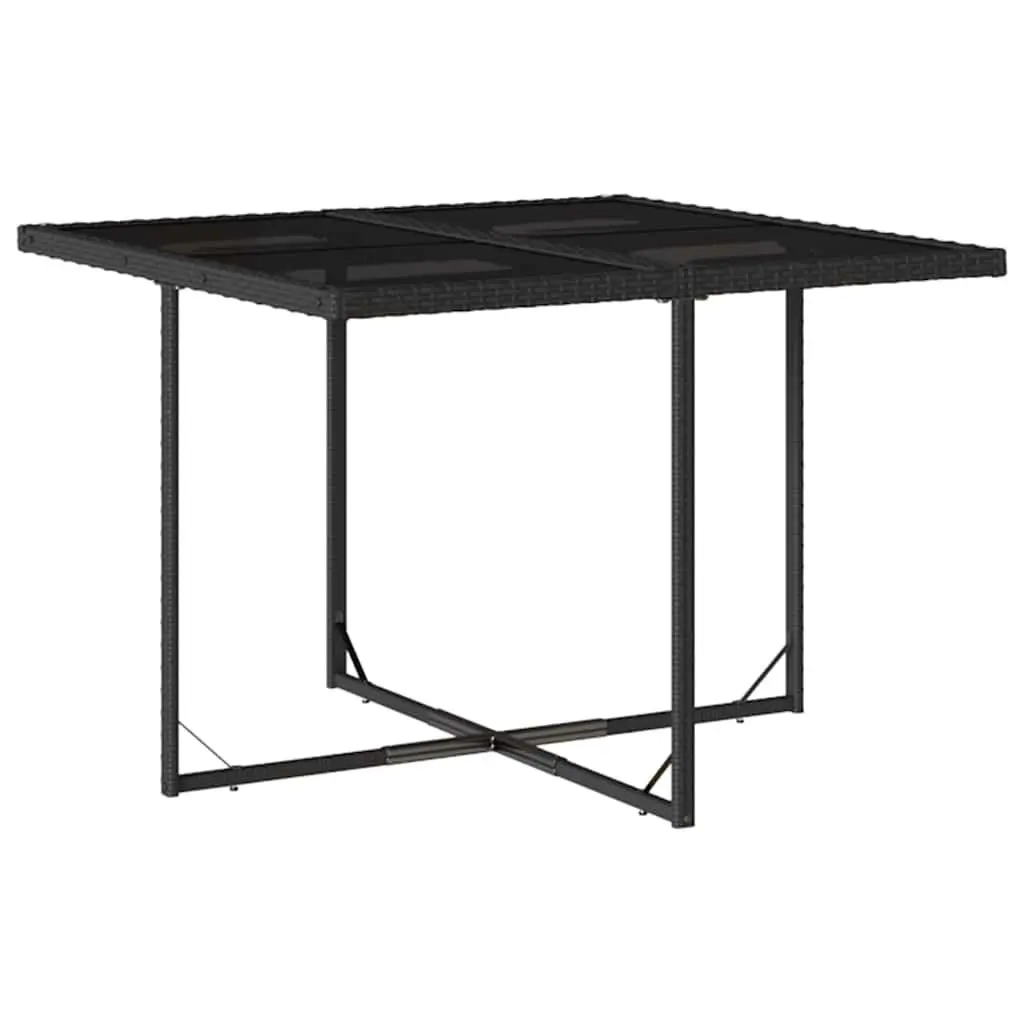 5 Piece Outdoor Dining Set Garden Patio Furniture Black Poly Rattan Chairs Table