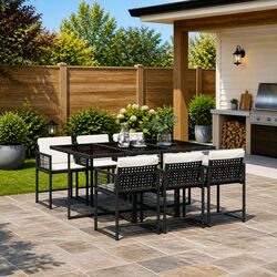 7 Piece Garden Dining Set: Sleek and Functional