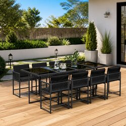 Compact and Efficient 9 Piece Garden Dining Set