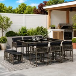Get This 11-Piece Grey Garden Dining Set for Your Home