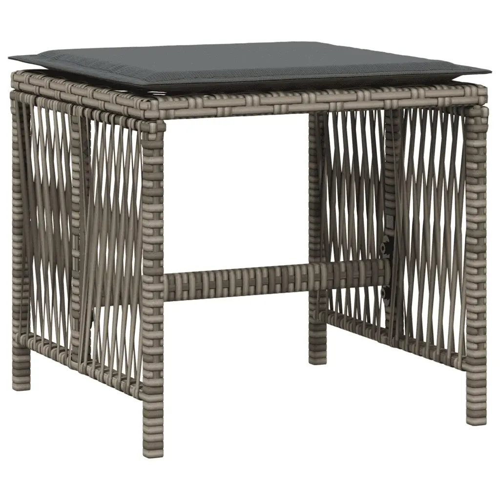 Garden Dining Set Grey 11 Piece PE Rattan Outdoor Furniture with Cushions