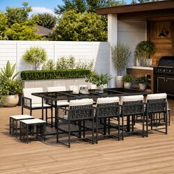 Durable 13 Piece Outdoor Dining Set with Padded Seating