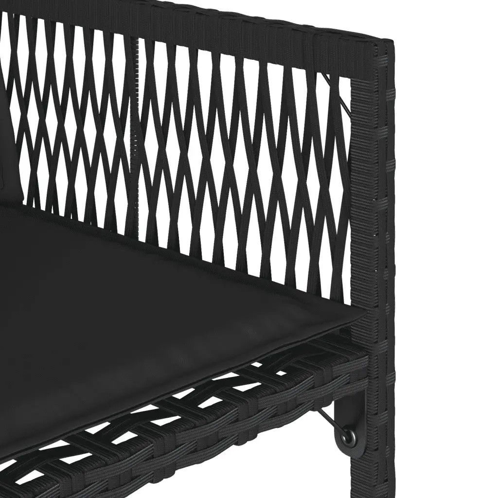 Garden Dining Set 13 Piece Outdoor Furniture Black Poly Rattan Chairs Table