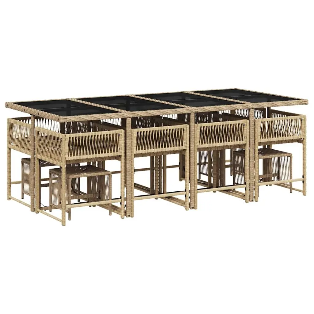 Garden Dining Set 13 Piece Outdoor Furniture Patio Rattan Chairs Table Cushions
