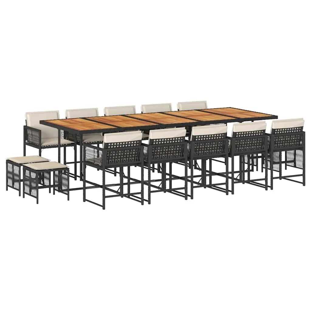 15 Piece Outdoor Dining Set with Cushions