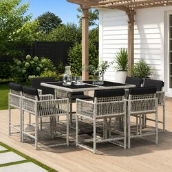 9-Piece Garden Dining Set: Space-Saving and Stylish