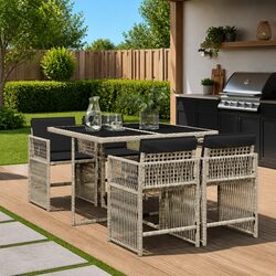 Your Perfect Outdoor Dining Set: 5 Piece Grey Rattan