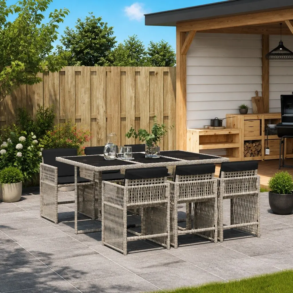 Garden Dining Set 7 Piece Outdoor Furniture Patio Table Chairs with Cushions