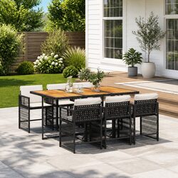 7 Piece Garden Dining Set with Cushions