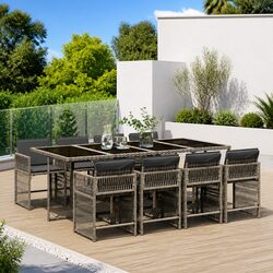 Compact and Stylish 9 Piece Outdoor Garden Dining Set