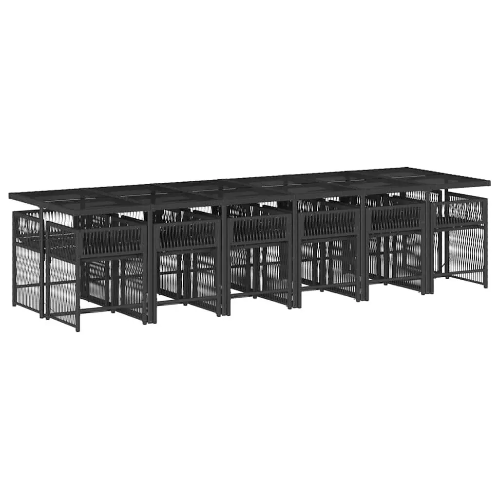 13-Piece Black Outdoor Dining Set