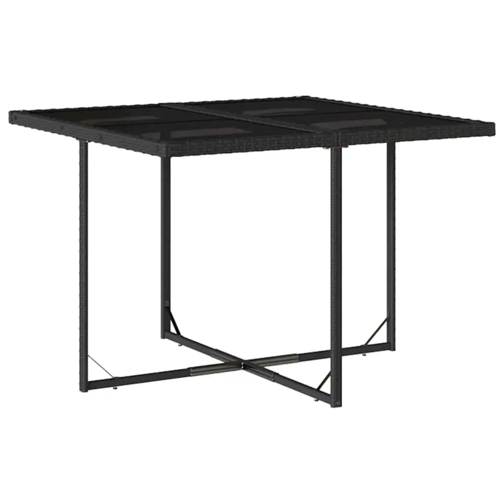 Garden Dining Set 9 Piece Outdoor Furniture Black Poly Rattan Cushions Patio