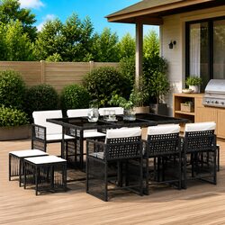 Compact 11-Piece Outdoor Dining Set for Easy Use
