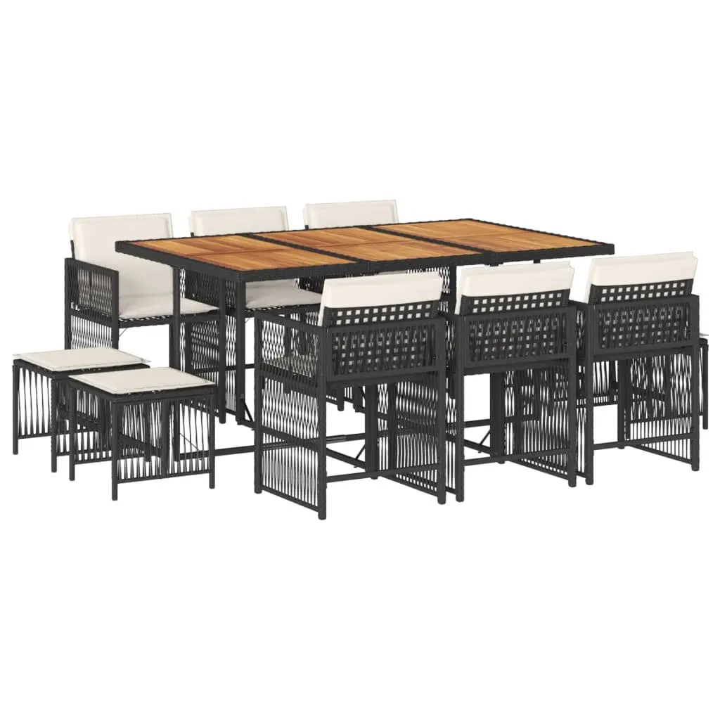 Garden Dining Set 11 Piece Outdoor Furniture PE Rattan Chairs Table with