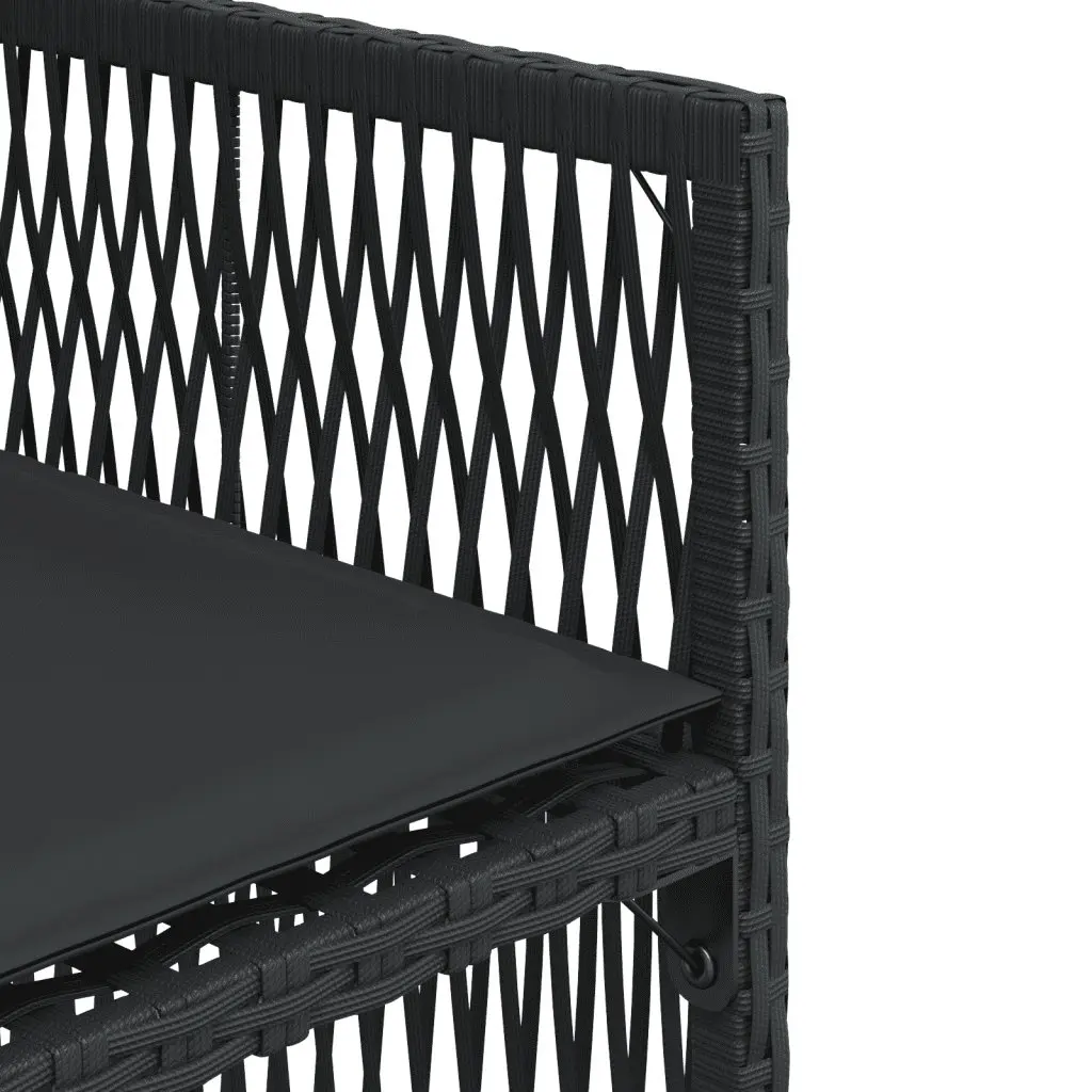 Outdoor Dining Set Black 13 Piece Garden Furniture Poly Rattan Chairs Table Cushions