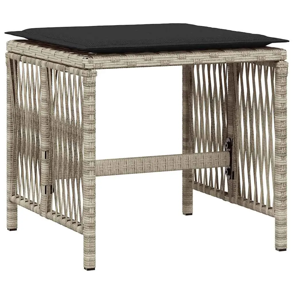 Garden Dining Set 17 Piece Outdoor Furniture Grey Poly Rattan with Cushions